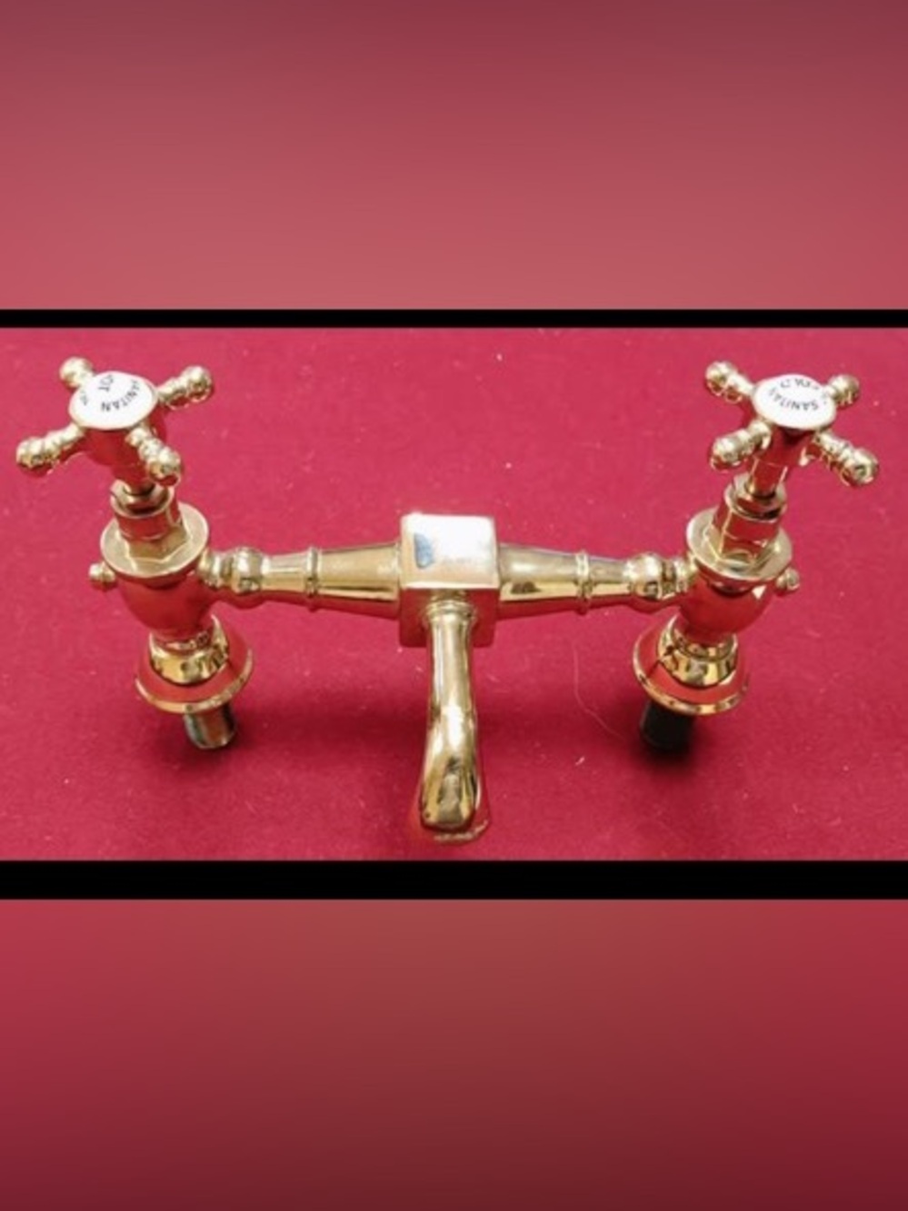 Polished Gold-Plated Two-Handle Faucet